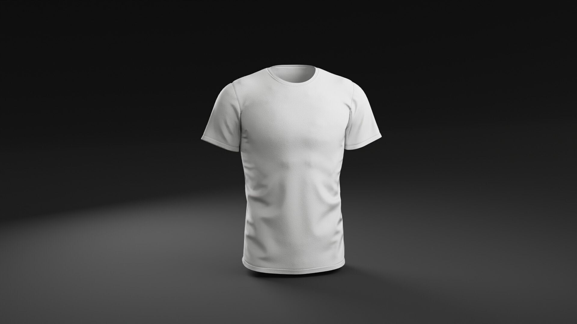 T shirt White Man Low-poly 3D model_4