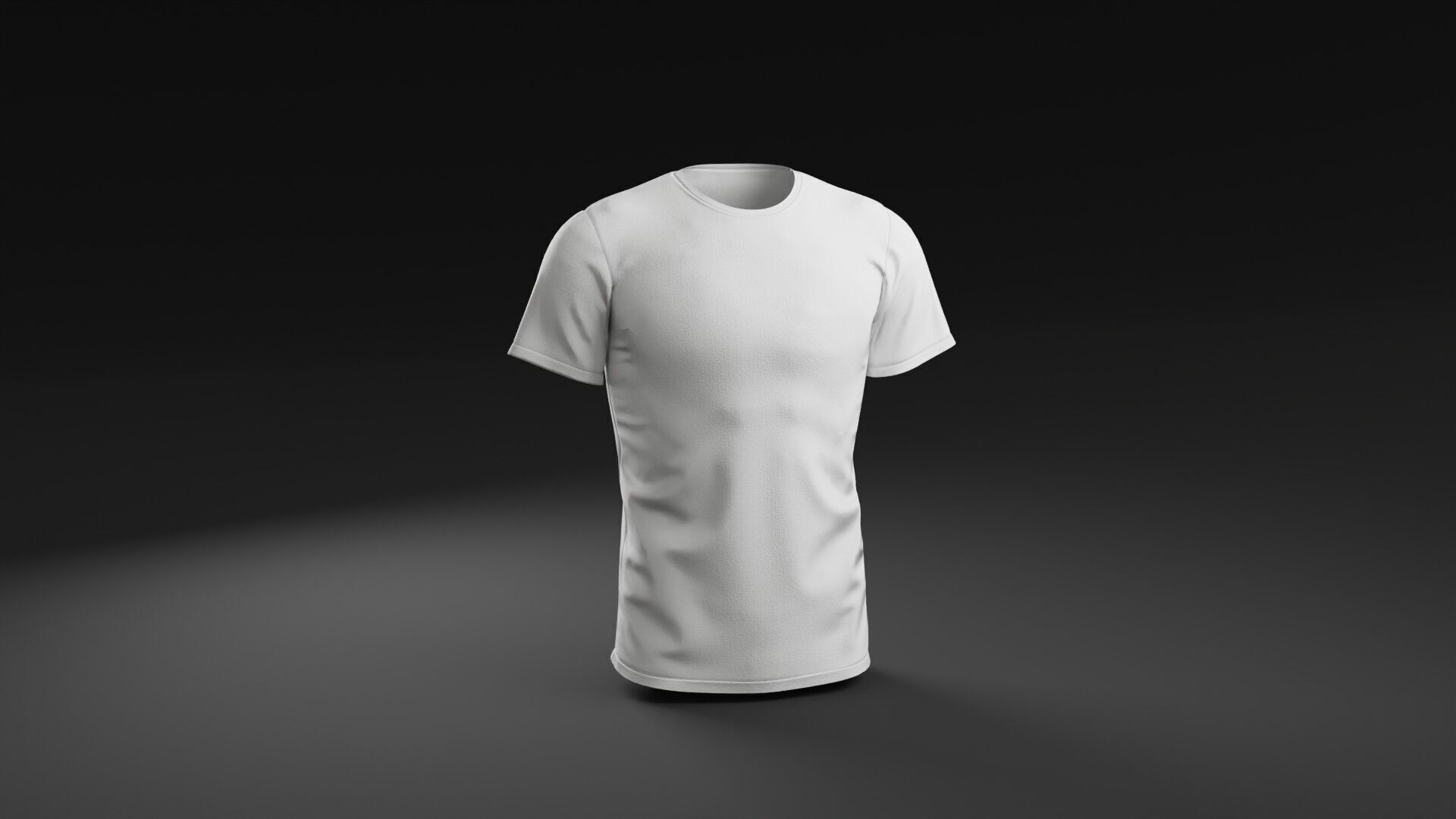 T shirt White Man Low-poly 3D model_2