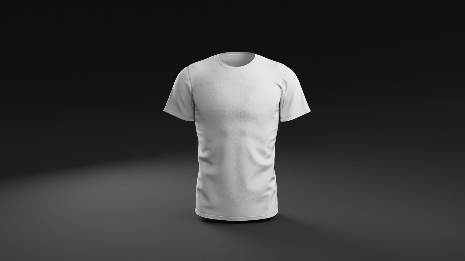 T shirt White Man Low-poly 3D model_6