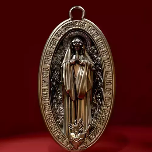 Holy Mary Pendant CAD 3D print model
