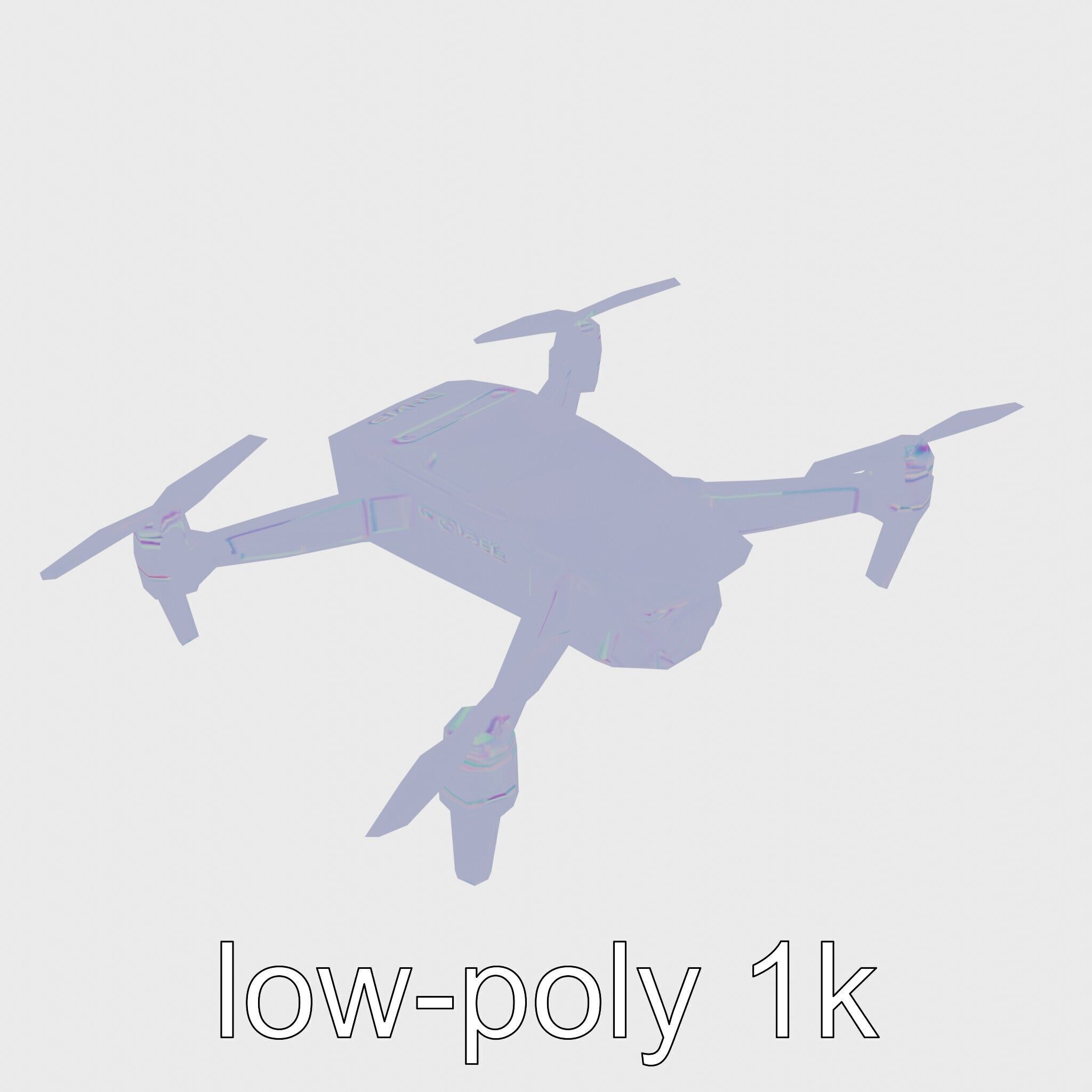 Future City Drone Cleaning AI Compact Design model pack Low-poly 3D model_27