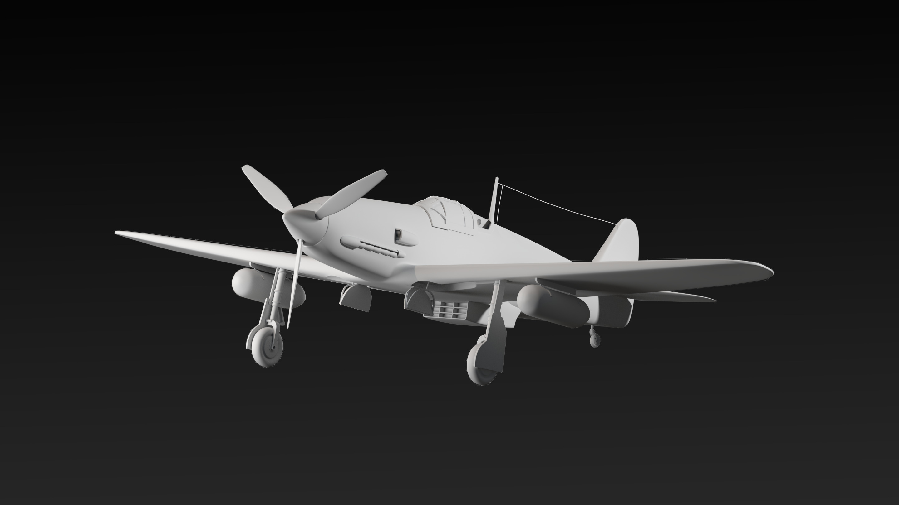 Kawasaki Ki 61 Hien Aircraft 3D model_3