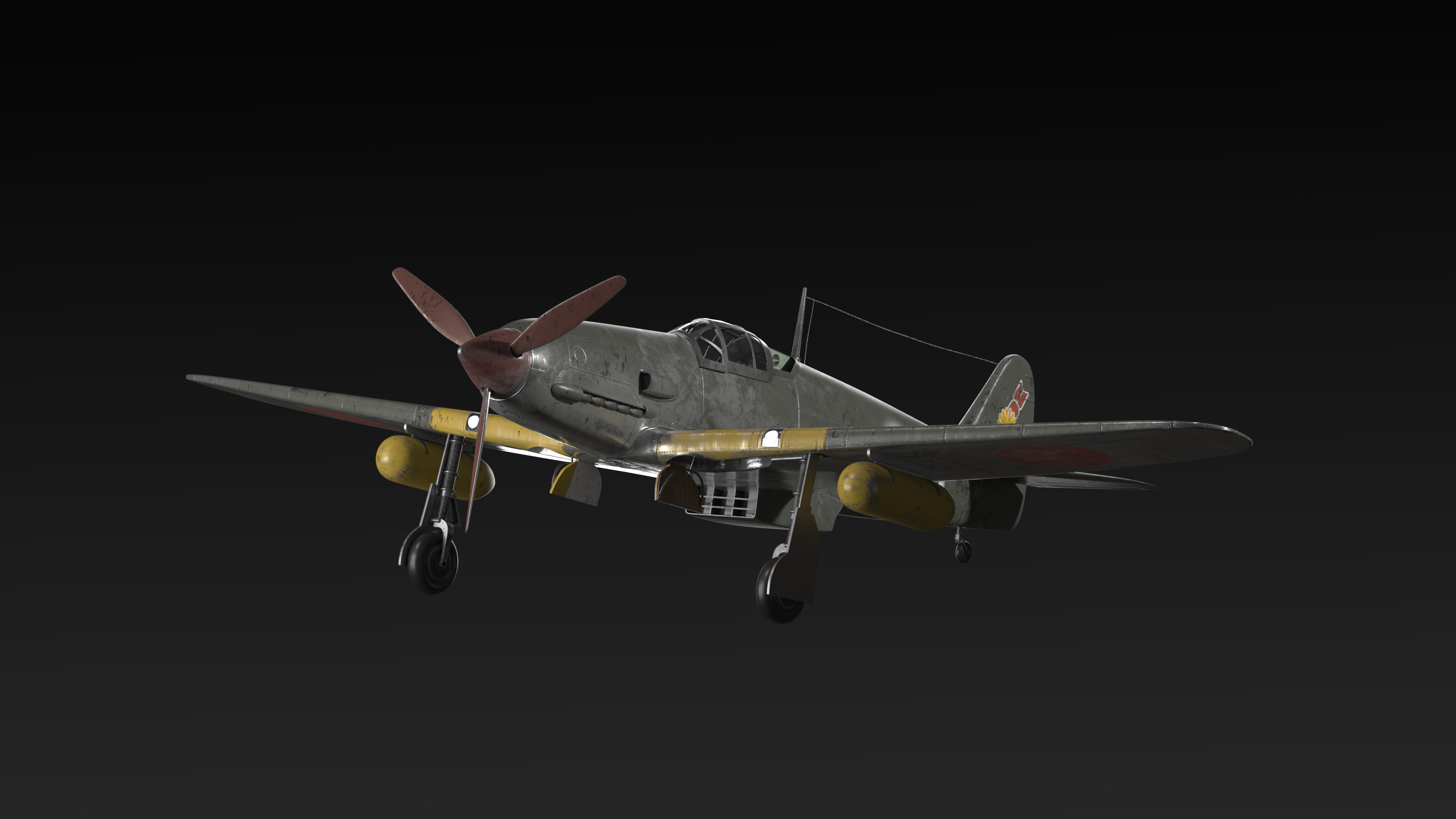 Kawasaki Ki 61 Hien Aircraft 3D model_1
