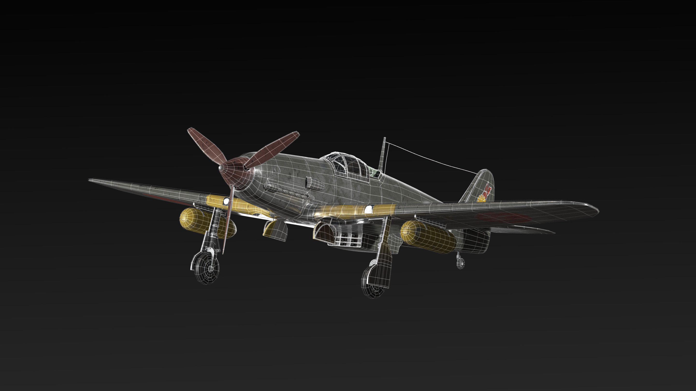 Kawasaki Ki 61 Hien Aircraft 3D model_2
