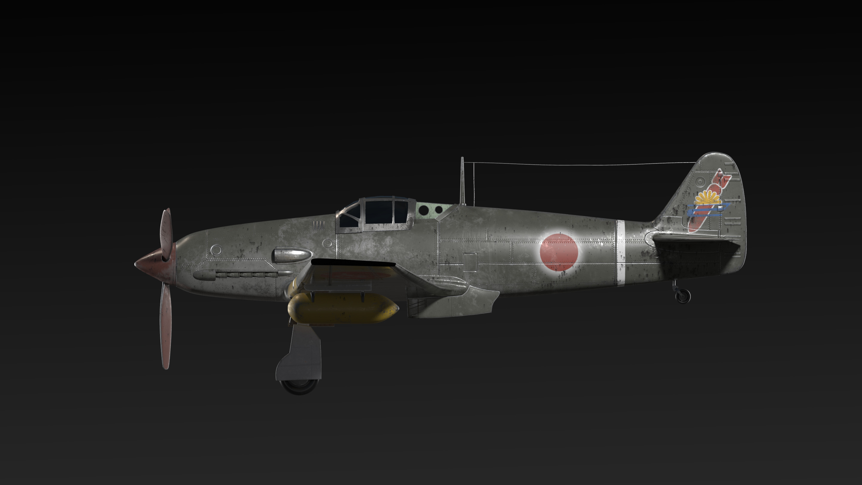 Kawasaki Ki 61 Hien Aircraft 3D model_4