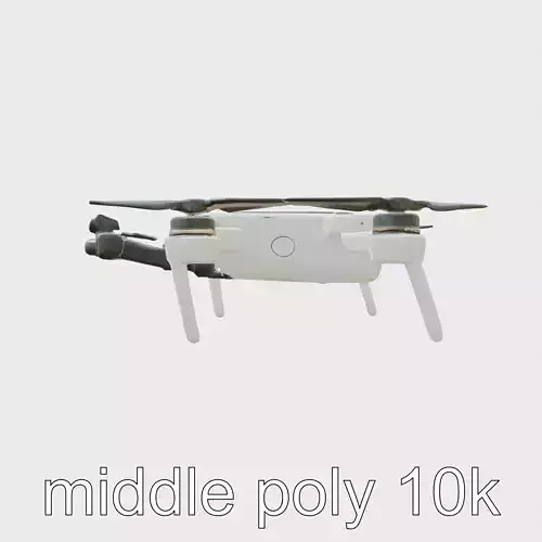 Urban Cleaner Drone Model Pack with Rotating Brush Low-poly 3D model