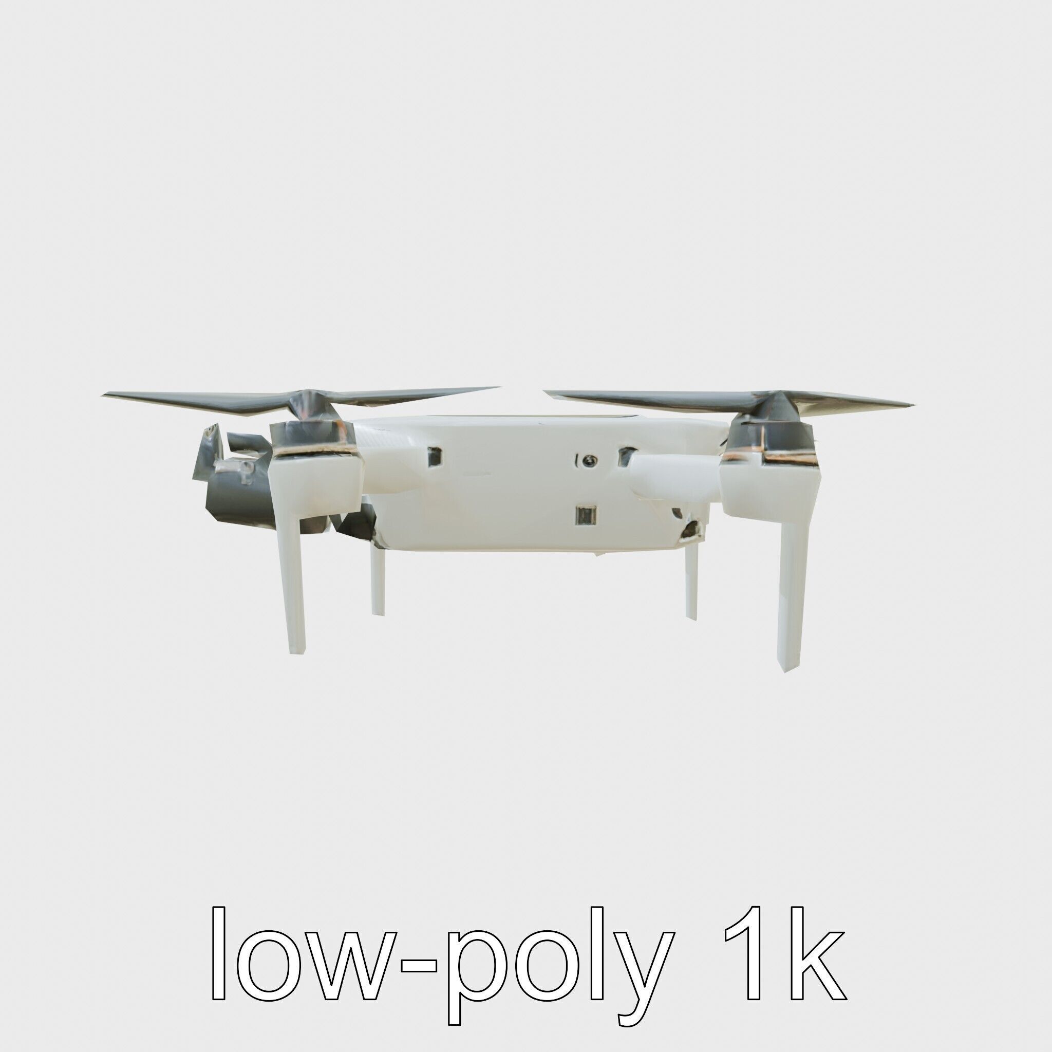 Urban Cleaner Drone Model Pack with Rotating Brush Low-poly 3D model_7