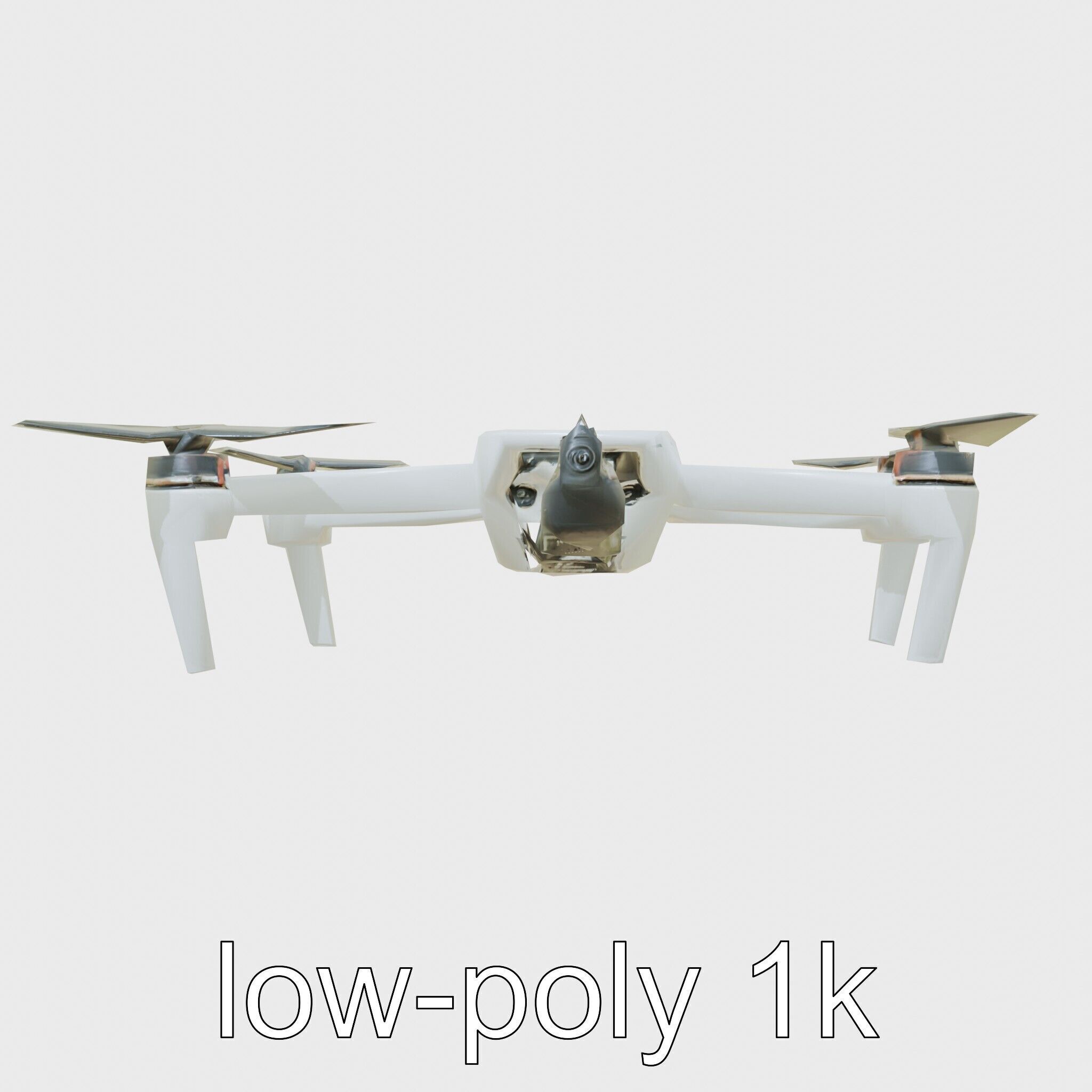 Urban Cleaner Drone Model Pack with Rotating Brush Low-poly 3D model_28