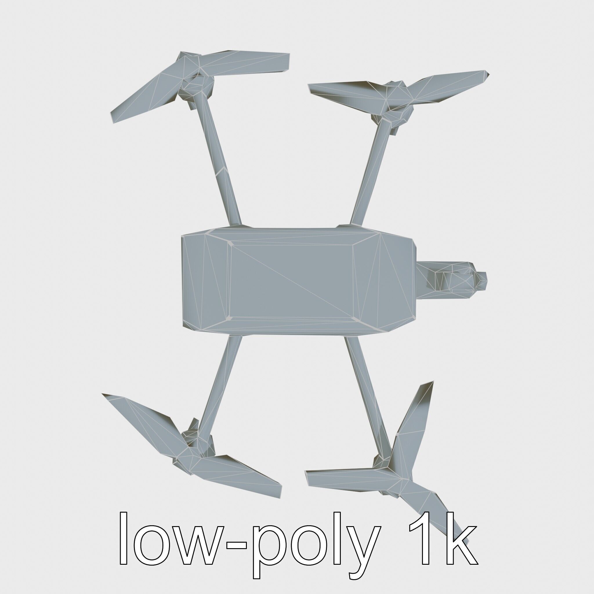 Urban Cleaner Drone Model Pack with Rotating Brush Low-poly 3D model_22