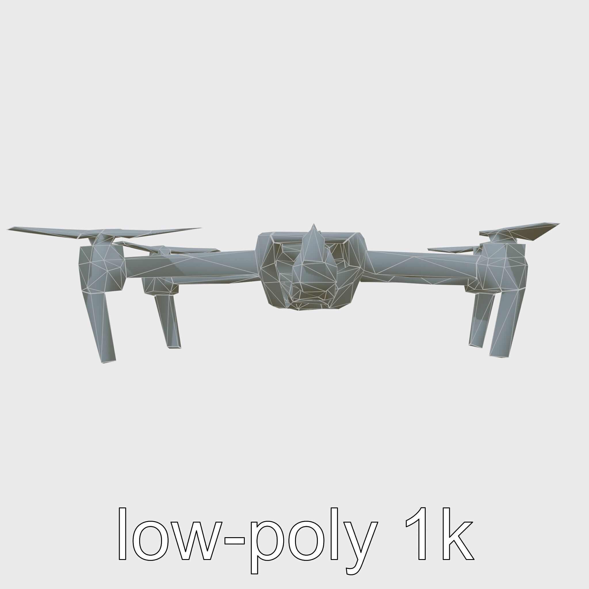 Urban Cleaner Drone Model Pack with Rotating Brush Low-poly 3D model_16