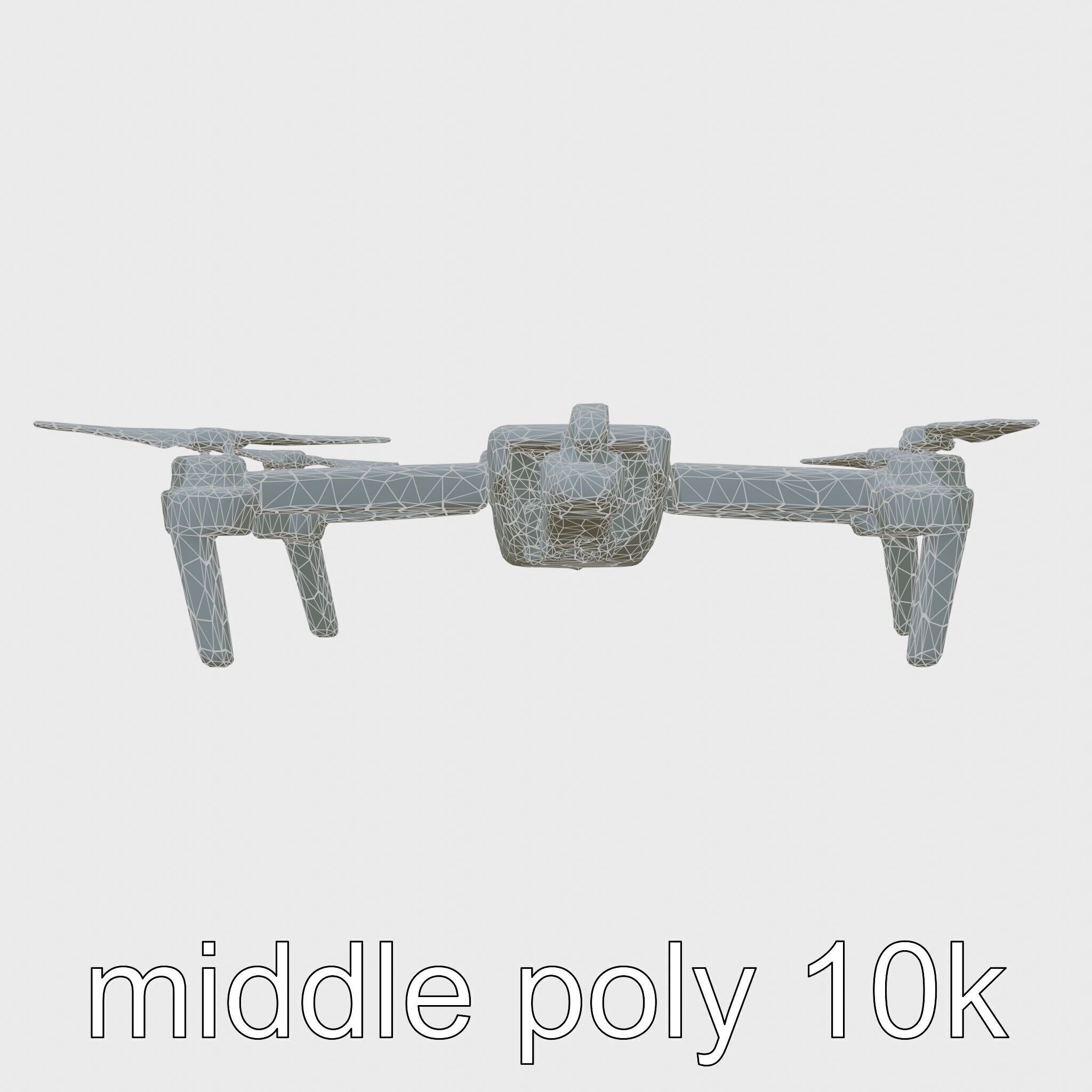 Urban Cleaner Drone Model Pack with Rotating Brush Low-poly 3D model_30
