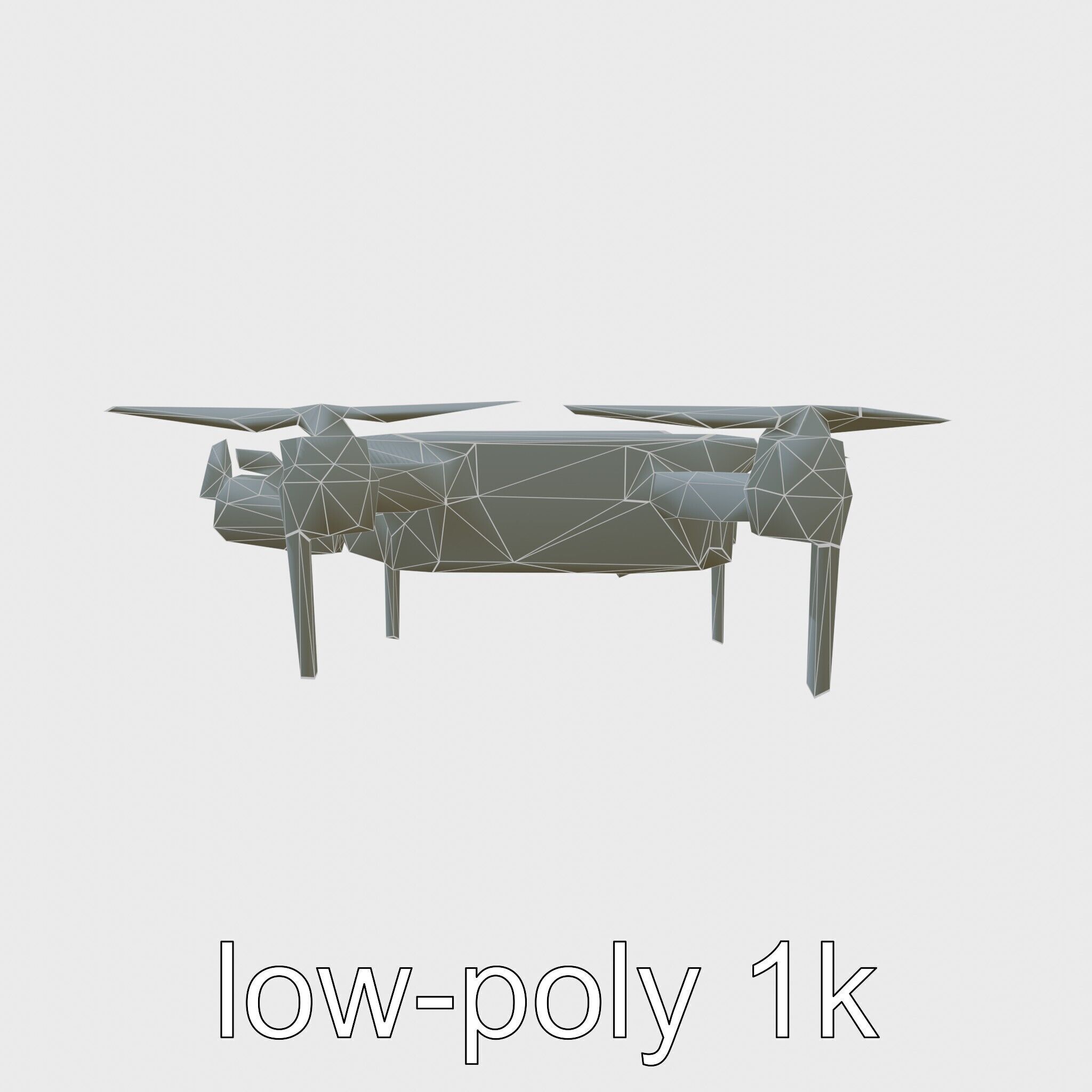 Urban Cleaner Drone Model Pack with Rotating Brush Low-poly 3D model_10