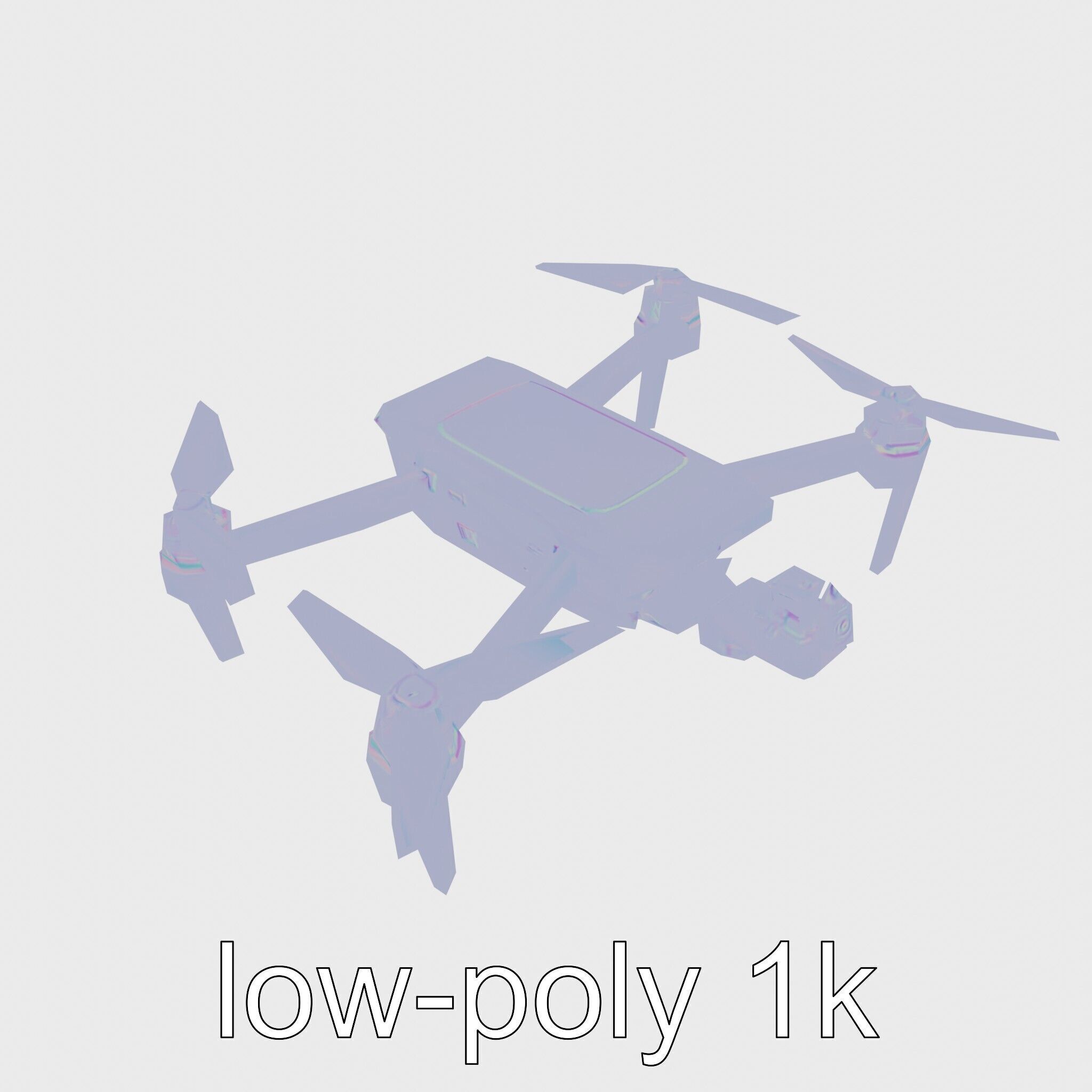 Urban Cleaner Drone Model Pack with Rotating Brush Low-poly 3D model_23
