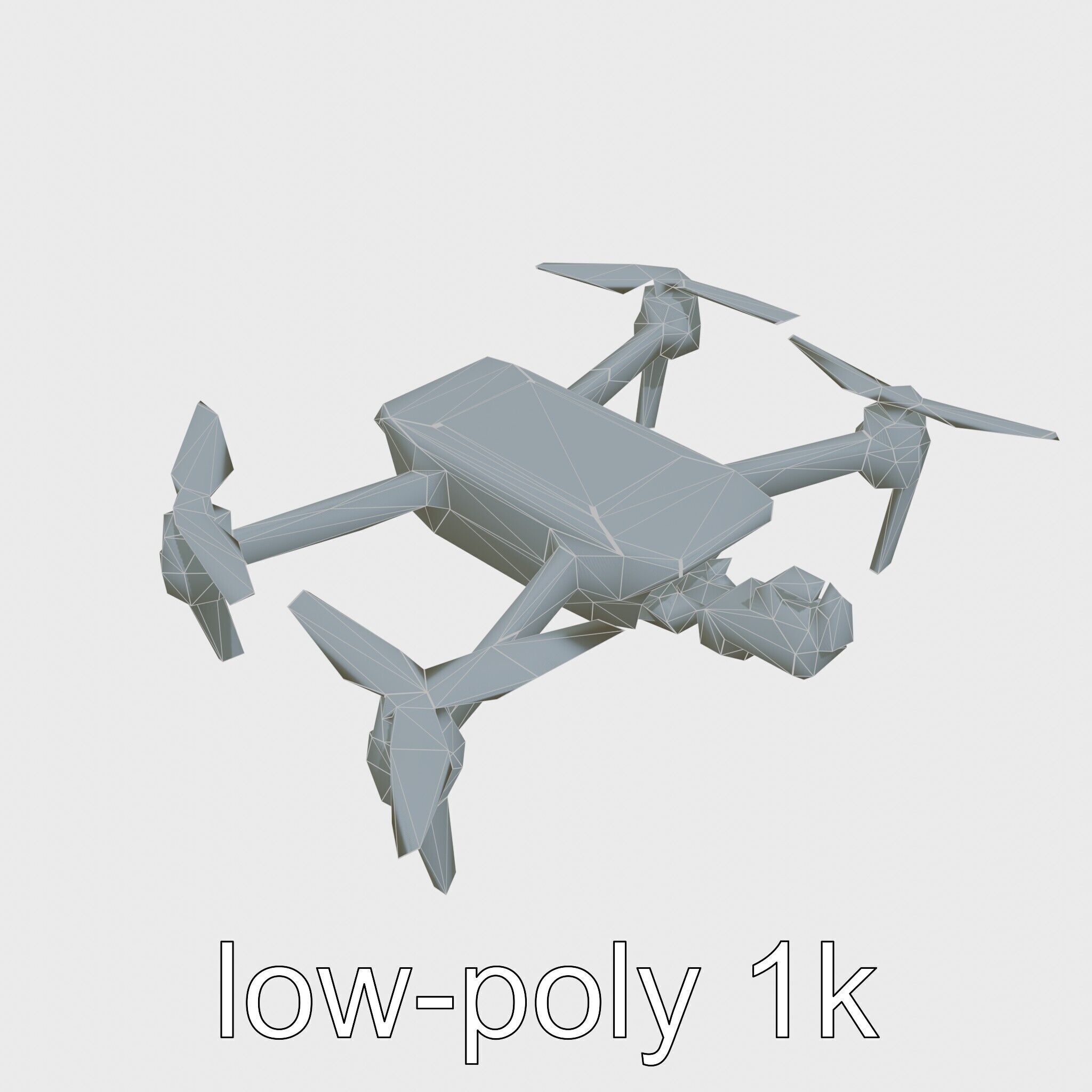 Urban Cleaner Drone Model Pack with Rotating Brush Low-poly 3D model_14