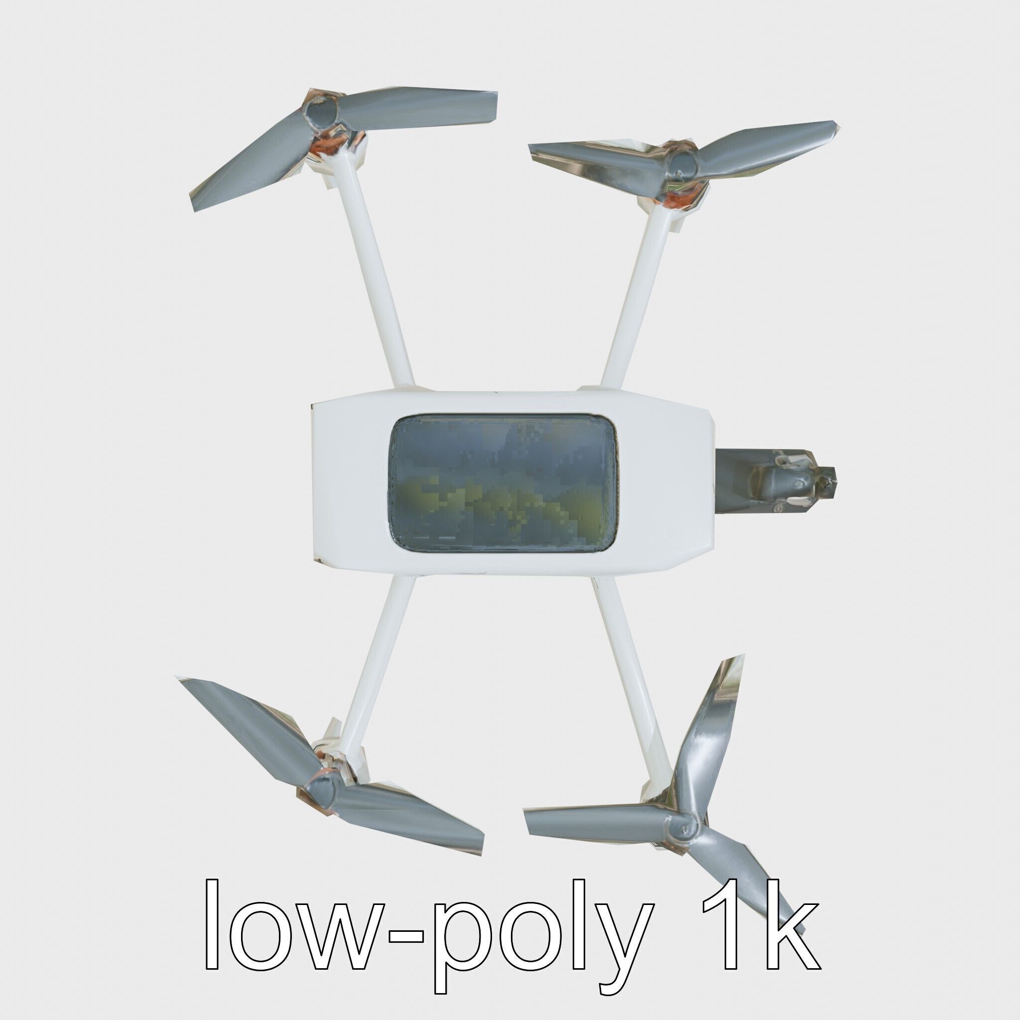 Urban Cleaner Drone Model Pack with Rotating Brush Low-poly 3D model_27