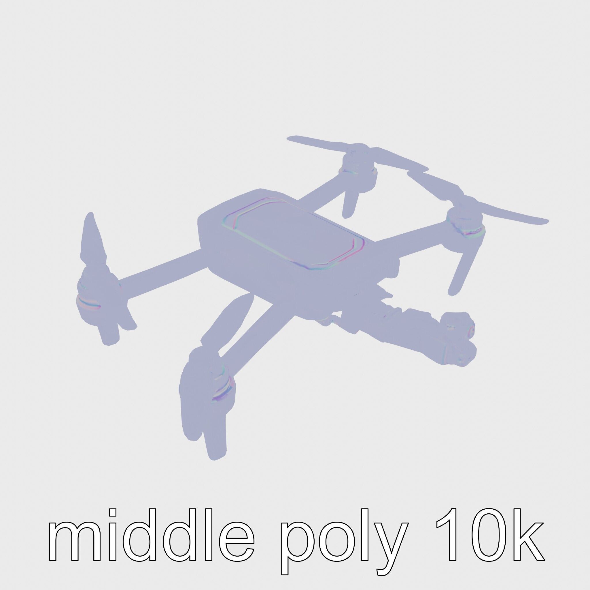 Urban Cleaner Drone Model Pack with Rotating Brush Low-poly 3D model_18