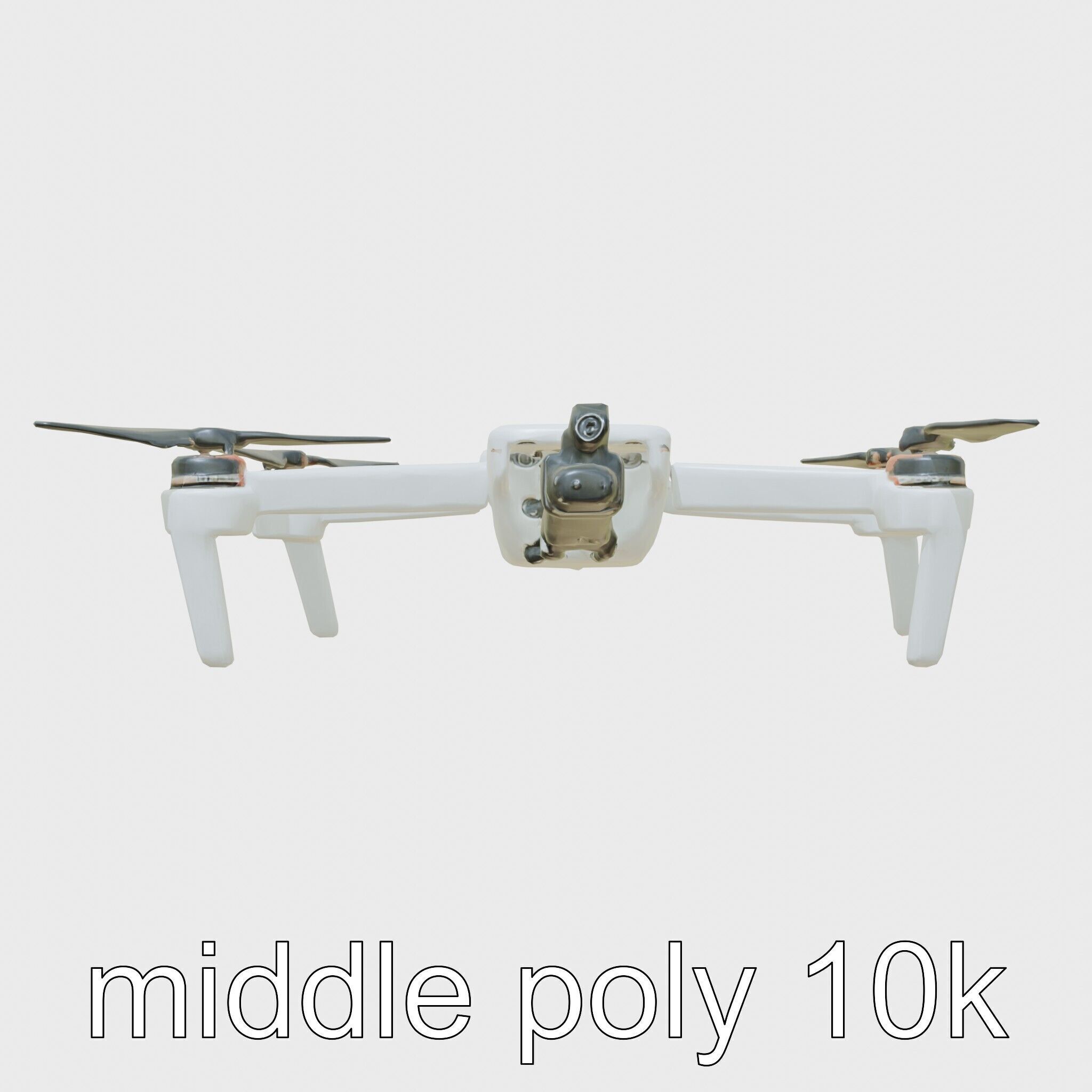 Urban Cleaner Drone Model Pack with Rotating Brush Low-poly 3D model_17