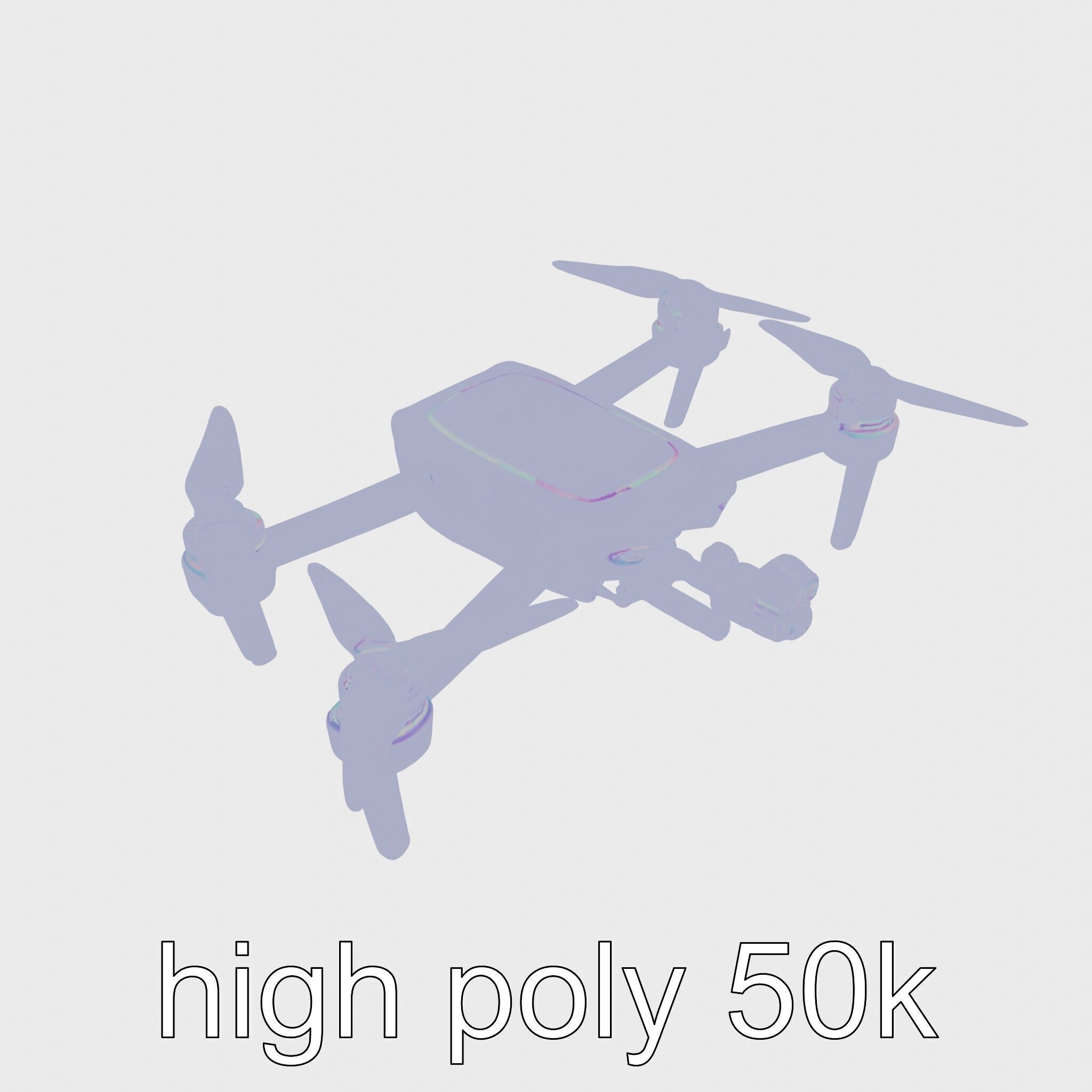 Urban Cleaner Drone Model Pack with Rotating Brush Low-poly 3D model_20