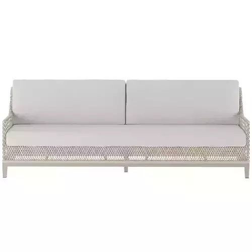 Armen Living Grenada Wicker and Aluminum Outdoor Sofa in Brown 3D model