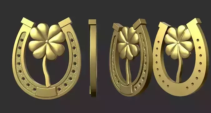 LUCKY FOUR LEAF CLOVER Pendant 3D print model