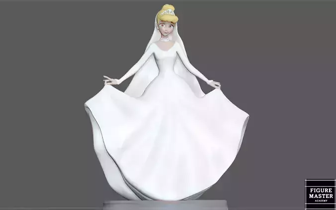 CINDERELLA WEDDING DRESS DISNEY PRINCESS GIRL ANIMATION 3D PRINT
