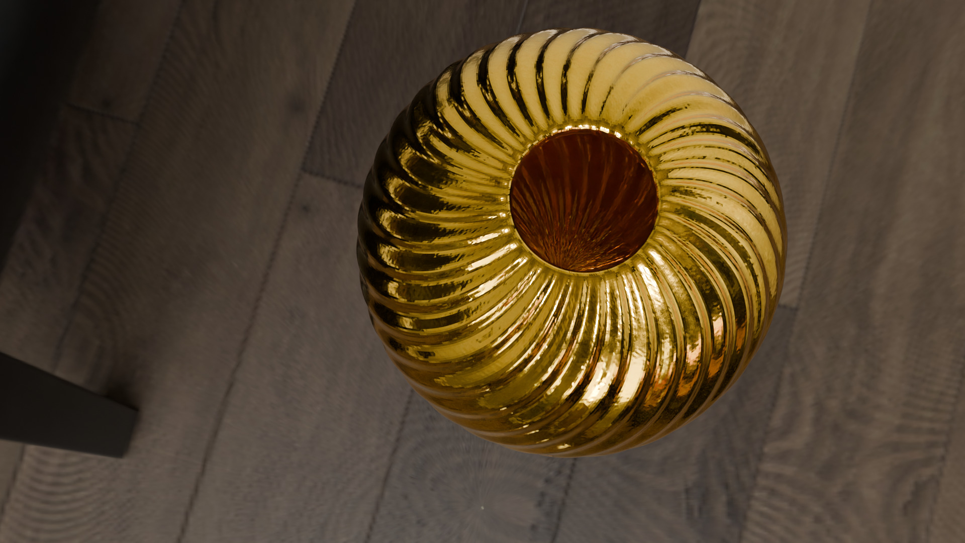 Golden Spiral Decorative Vase High-Quality 3D Model Low-poly 3D model_3