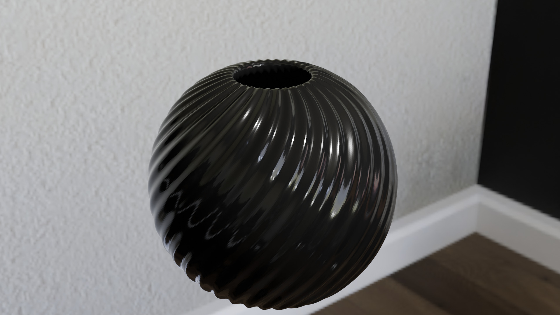 Golden Spiral Decorative Vase High-Quality 3D Model Low-poly 3D model_1