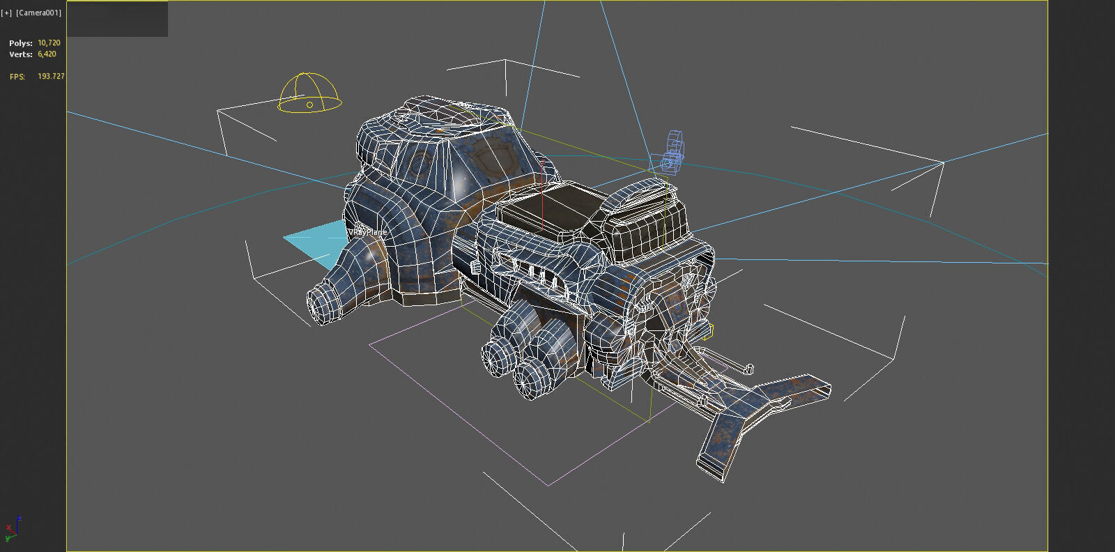 Science fiction style flying motorcycle 3D model_6