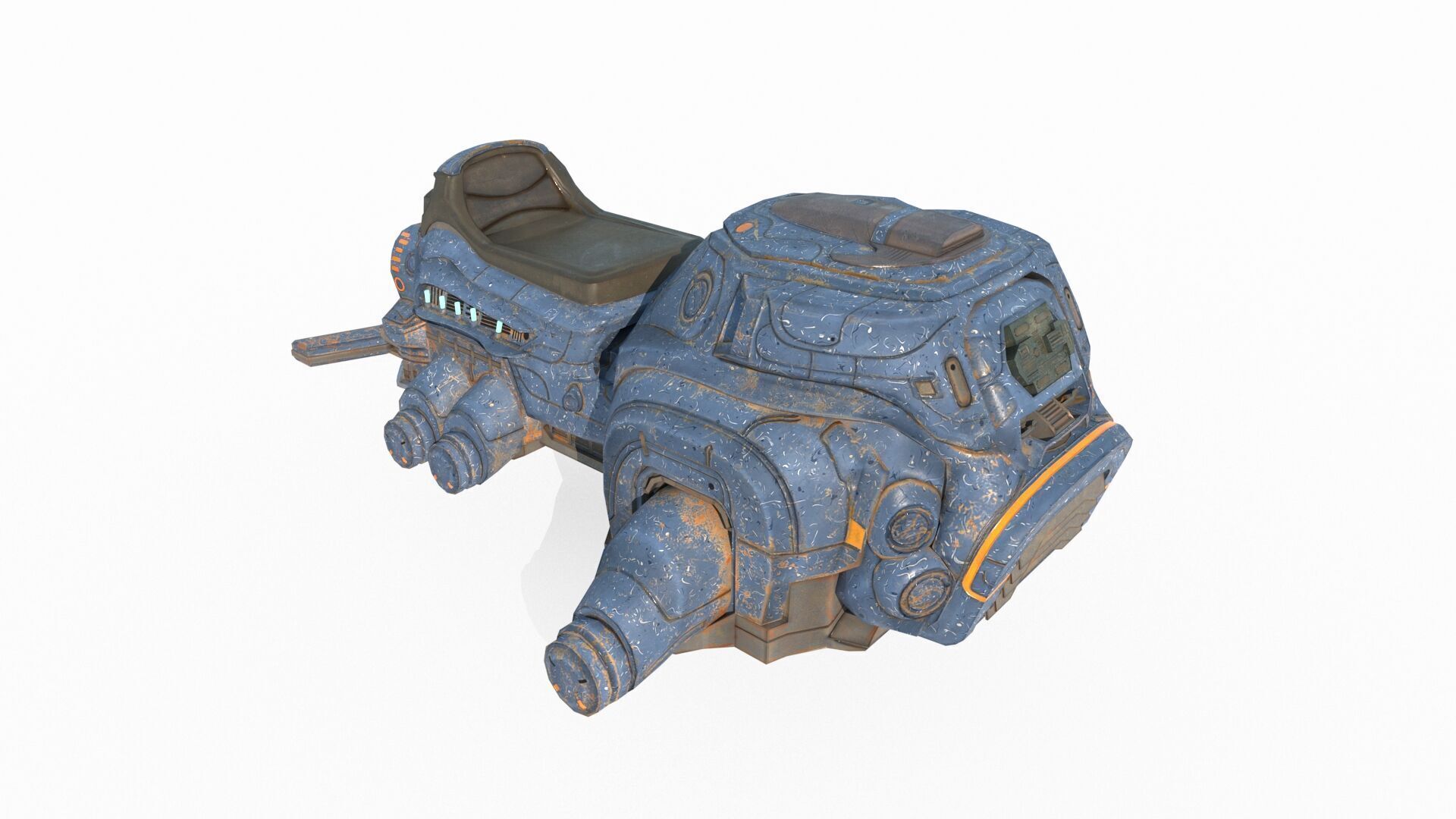 Science fiction style flying motorcycle 3D model_2