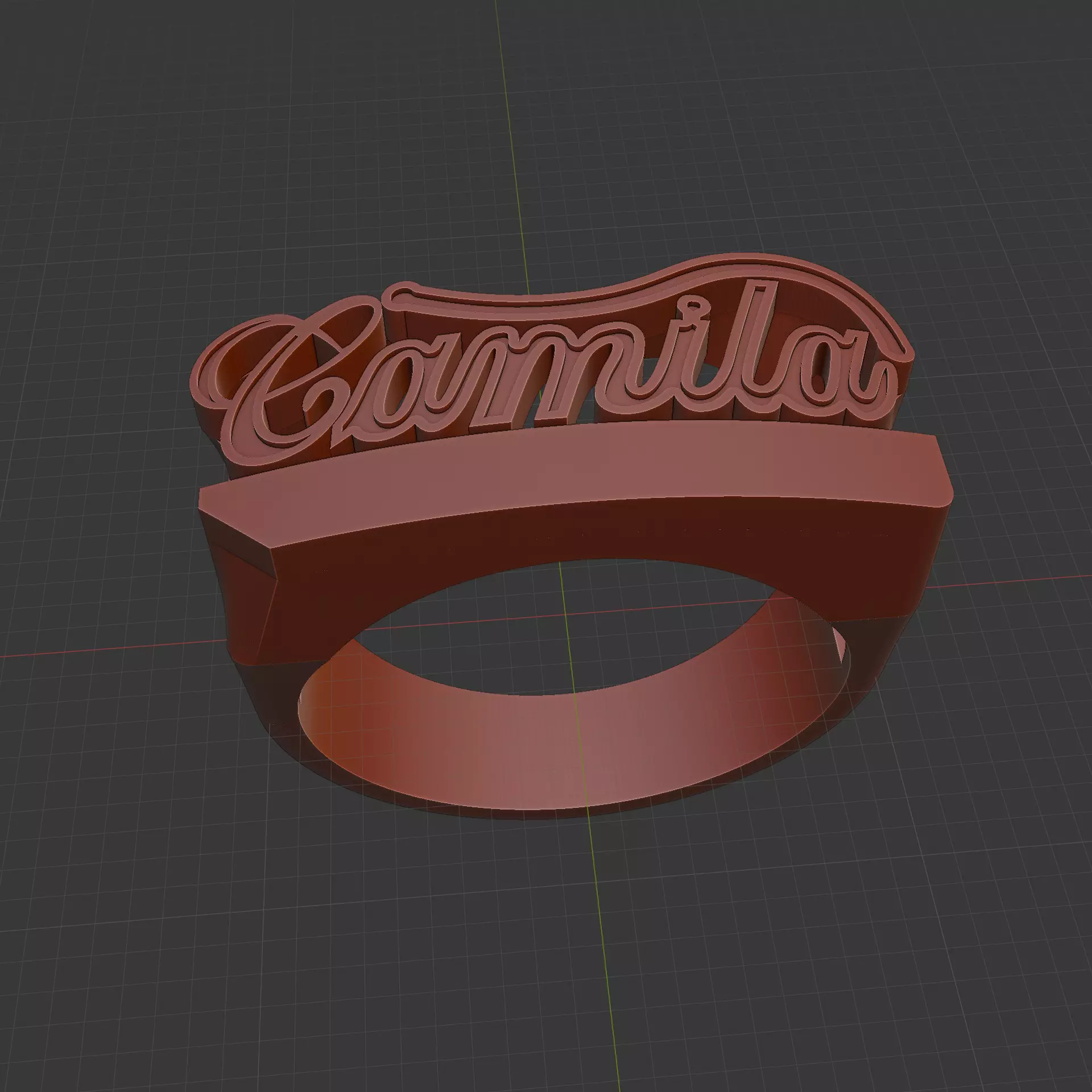 anillo nombre camila 3D print model