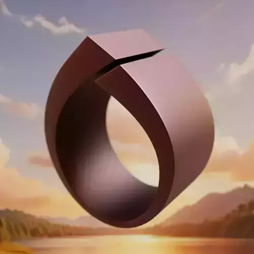 Split Band Ring - Minimal Futuristic Jewelry 3D Print 28