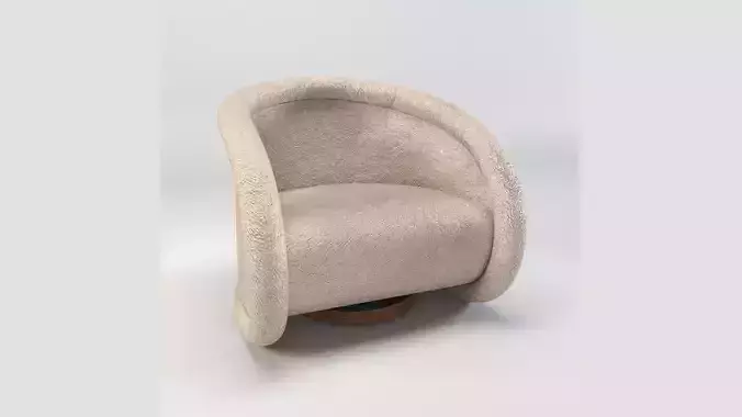 Modern Moucle Swivel Armchair 3d model