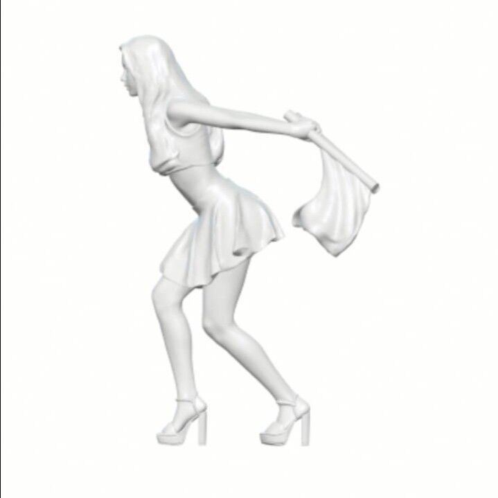 1-64 Scale Figure of Sally Racing Girl  Miniature Diorama 3D print model_7