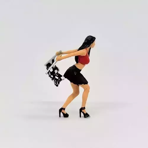 1-64 Scale Figure of Sally Racing Girl  Miniature Diorama 3D print model