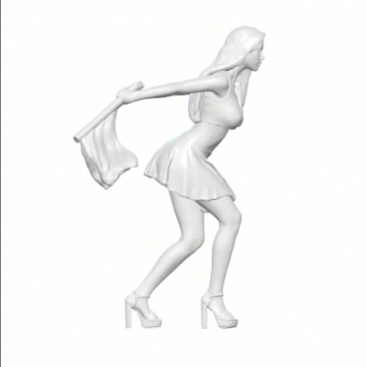 1-64 Scale Figure of Sally Racing Girl  Miniature Diorama 3D print model_5