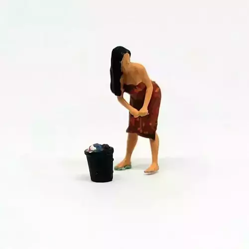 1-64 Scale Figure of Dasimah  Village Girl Washing Clothes