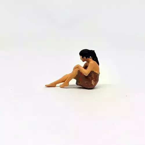 1-64 Scale Figure of Dasimah Village Girl Relaxing by the River 3D print model
