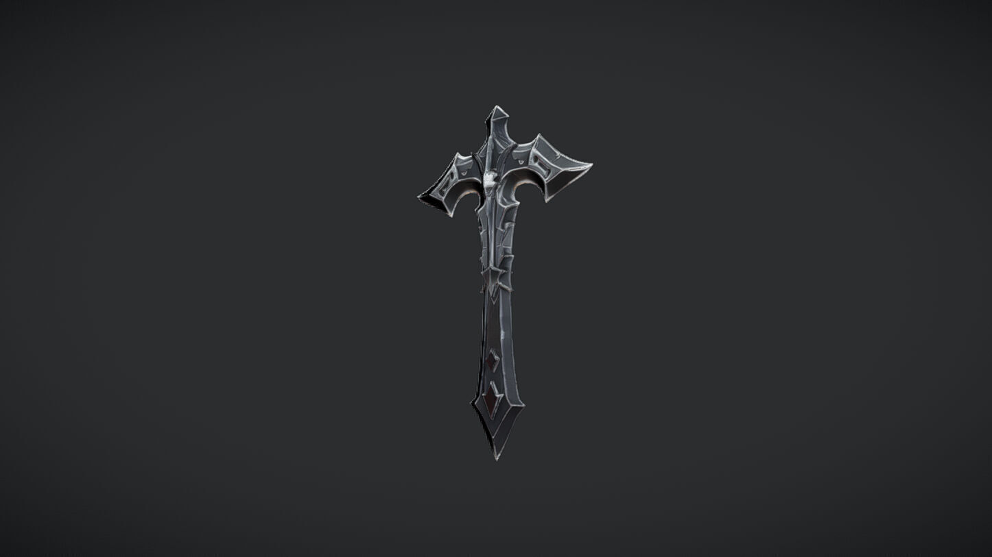 Intricate fantasy sword 3D model_2
