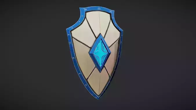 futuristic shield with glowing emblem