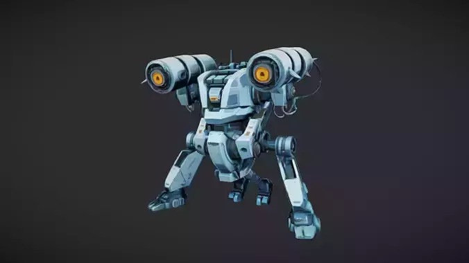 Futuristic robot mech