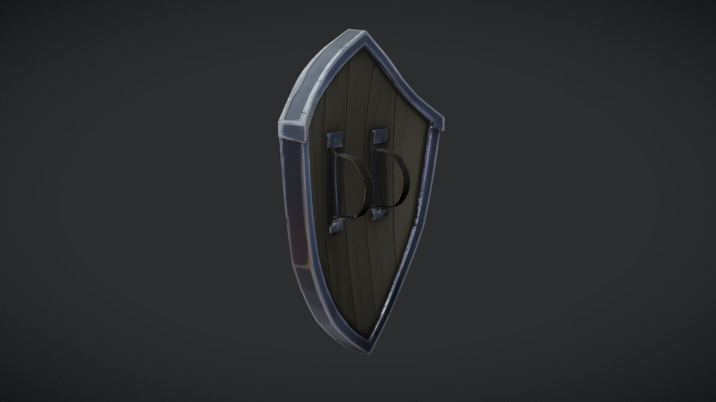 fantasy shield with glowing gem 3D model_4