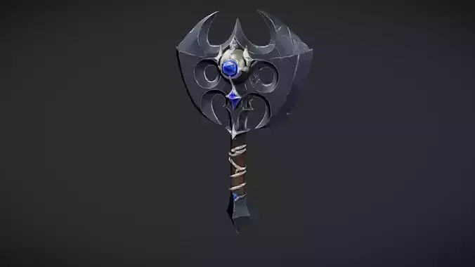 fantasy battle axe with gem