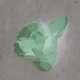 Chihuahua wall low poly head wall mount STL 3D print model_3