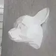 Chihuahua wall low poly head wall mount STL 3D print model_0