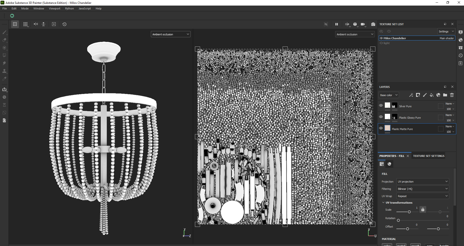 Modern Beaded Chandelier 3D Model Low-poly 3D model_24