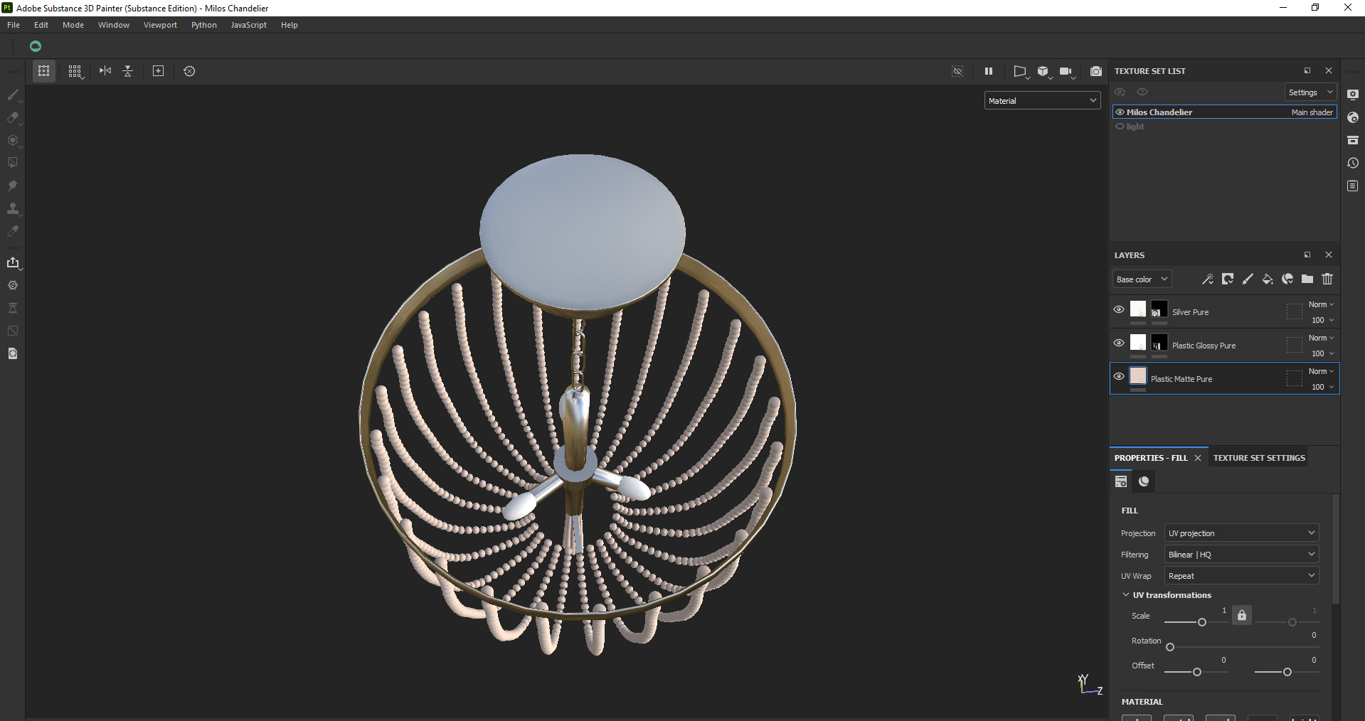 Modern Beaded Chandelier 3D Model Low-poly 3D model_28