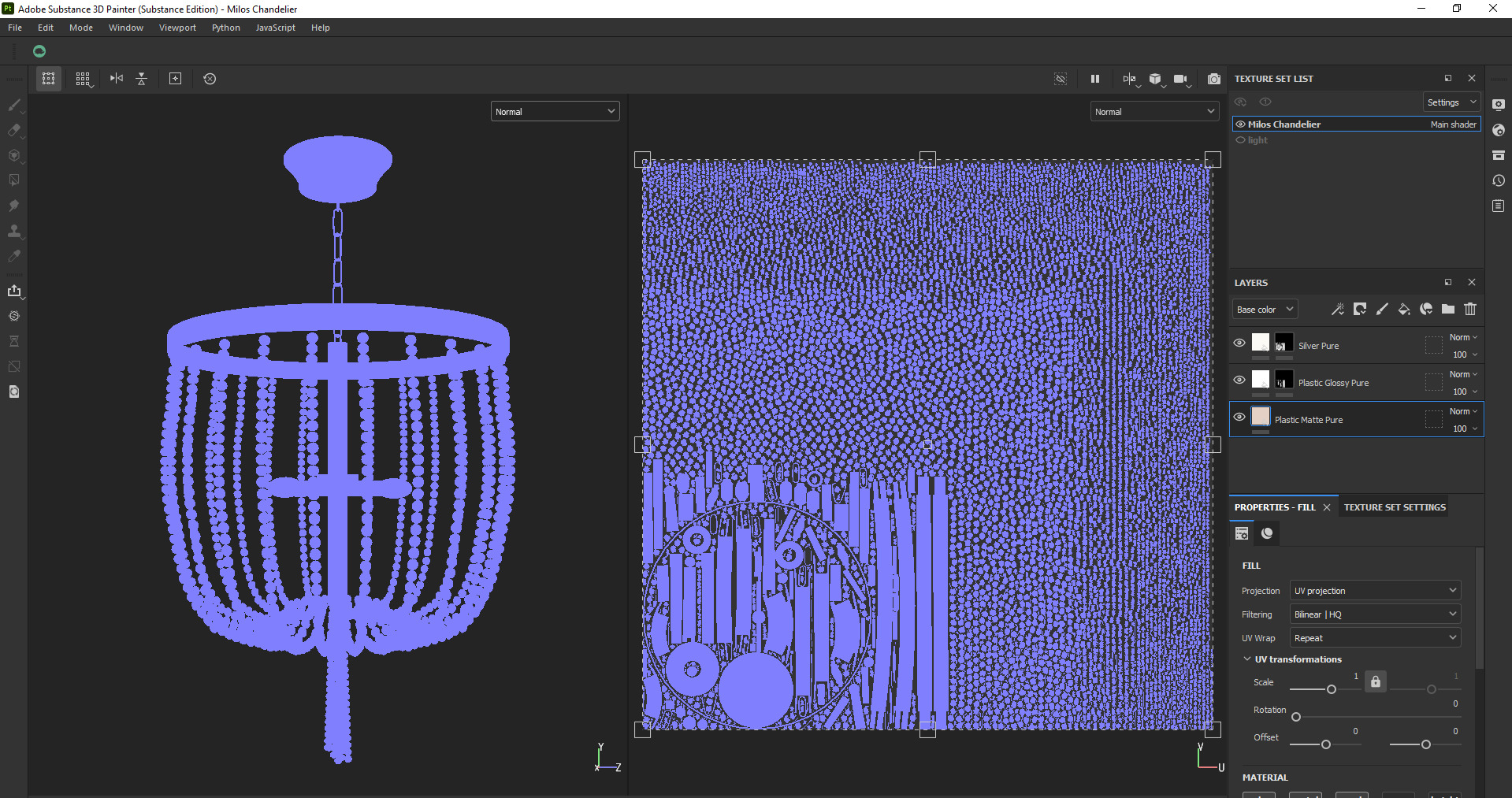 Modern Beaded Chandelier 3D Model Low-poly 3D model_21