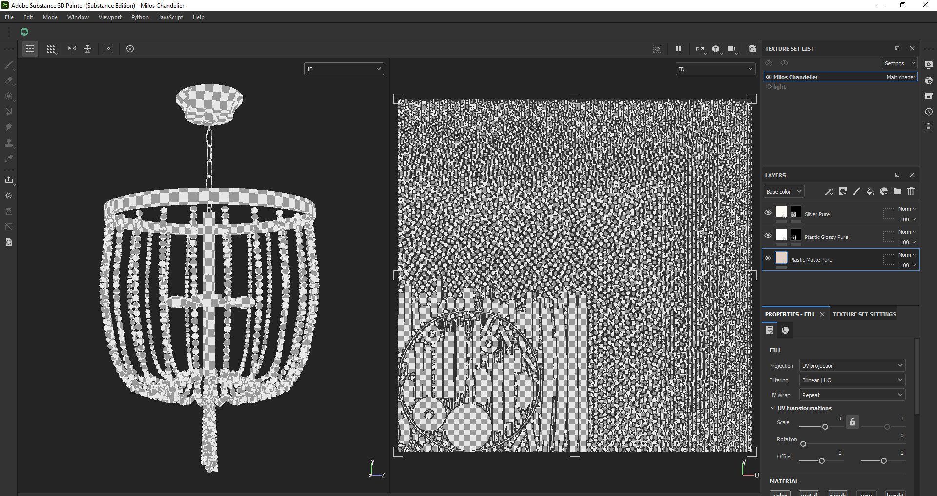 Modern Beaded Chandelier 3D Model Low-poly 3D model_23