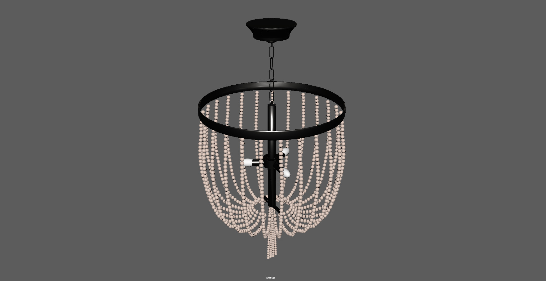 Modern Beaded Chandelier 3D Model Low-poly 3D model_16