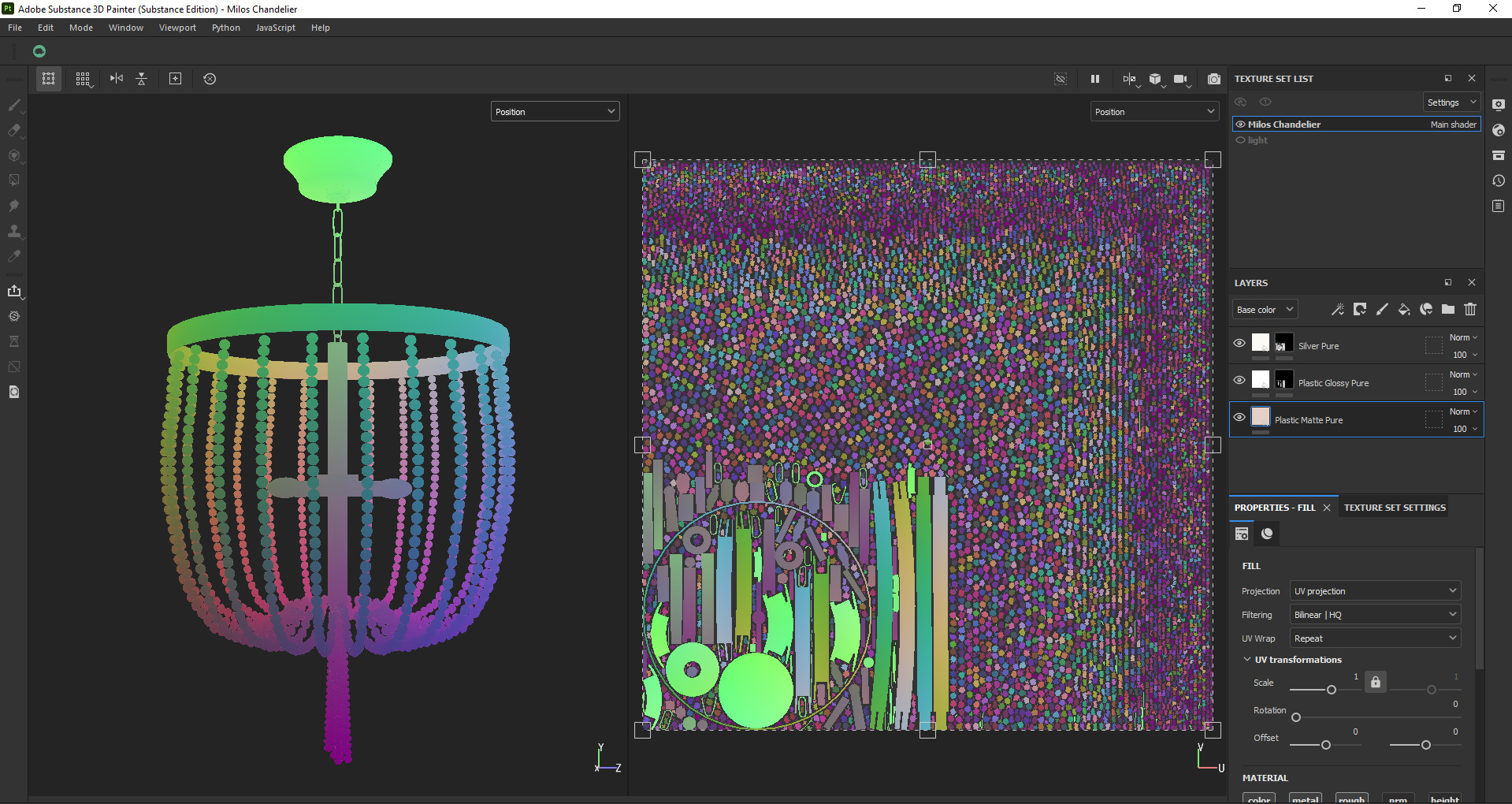 Modern Beaded Chandelier 3D Model Low-poly 3D model_26